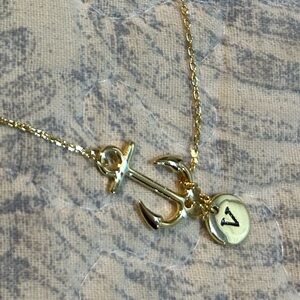 Gold Anchor Pendant Necklace - Women Jewelry